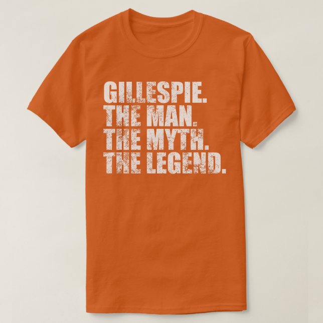 Camiseta GillespieGillespie Nome da família Gillespie sobre (Frente do Design)