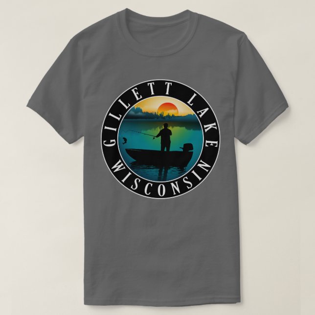 Camiseta Gillett Lake Wisconsin Fisheries (Frente do Design)