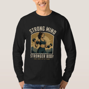 Camiseta Ginásio de Motivação de Design de Corpo Mais Forte