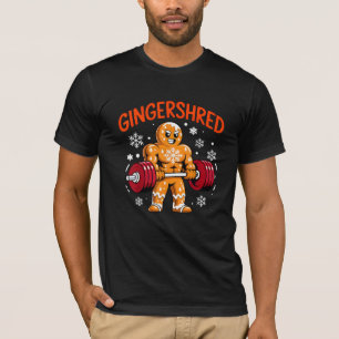 Camiseta Ginásio de Natal Biscoito de Gengibre Diversão Tre
