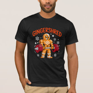 Camiseta Ginásio de Natal Biscoito de Gengibre Diversão Tre