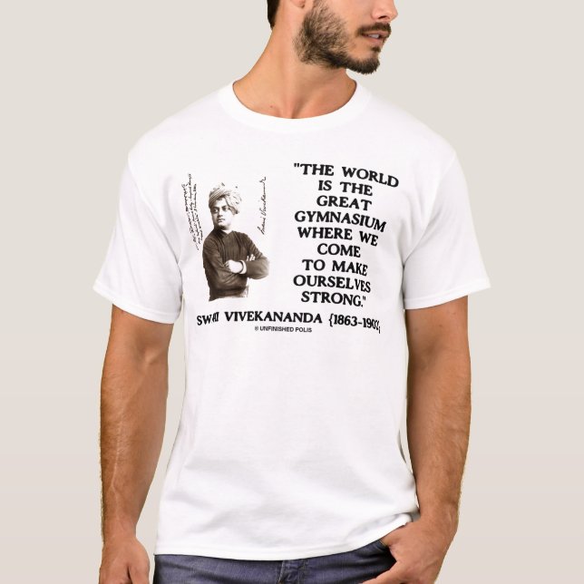 Camiseta Ginásio do mundo de Vivekananda do Swami grande (Frente)
