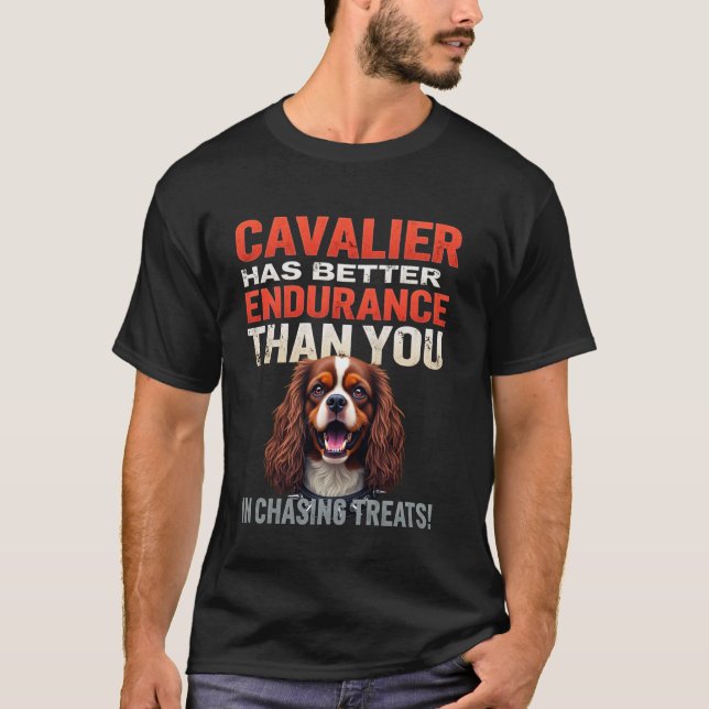 Camiseta Ginásio Engraçado para Cães Cavalier King Charles  (Frente)
