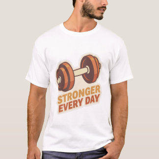 Camiseta Ginásio Motivação Haltere Adesivo Mais Forte Todos