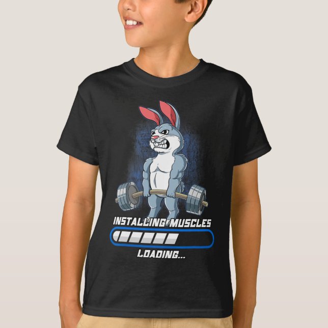 Camiseta Ginásio musculação Instalando Músculos  (Frente)
