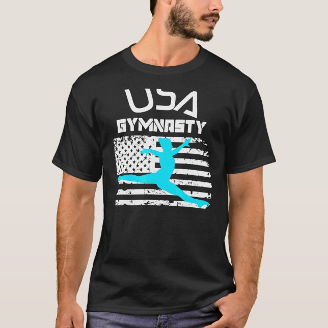 Camiseta ginasta Americana de Gymnast American Flag Tokyo G (Frente)