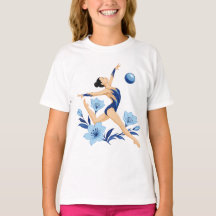 Ginasta azul com flores