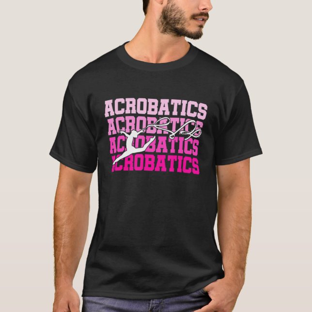 Camiseta Ginasta Gráfico Retro Ginástica Acrobata Acrobátic (Frente)