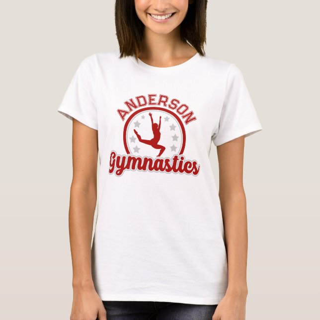 Camiseta Ginástica ADICIONAR NOME Ginasta Salto Solo Atleta (Frente)