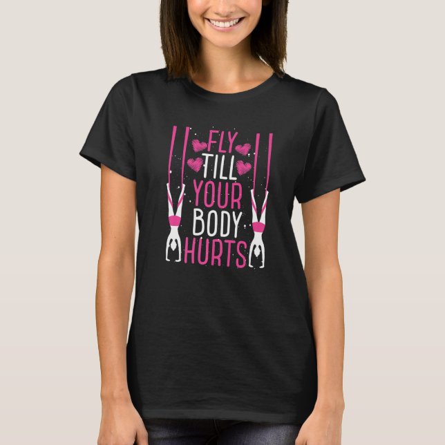 Camiseta ginástica aérea de dança da seda Acrobat Circo Aér (Frente)