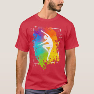 Camiseta ginástica arco-íris cores acrobáticas acro ginasta