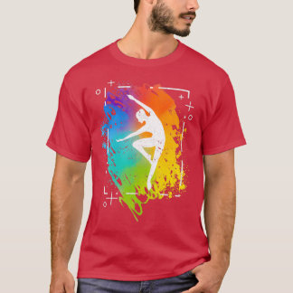 Camiseta ginástica arco-íris cores acrobáticas acro ginasta