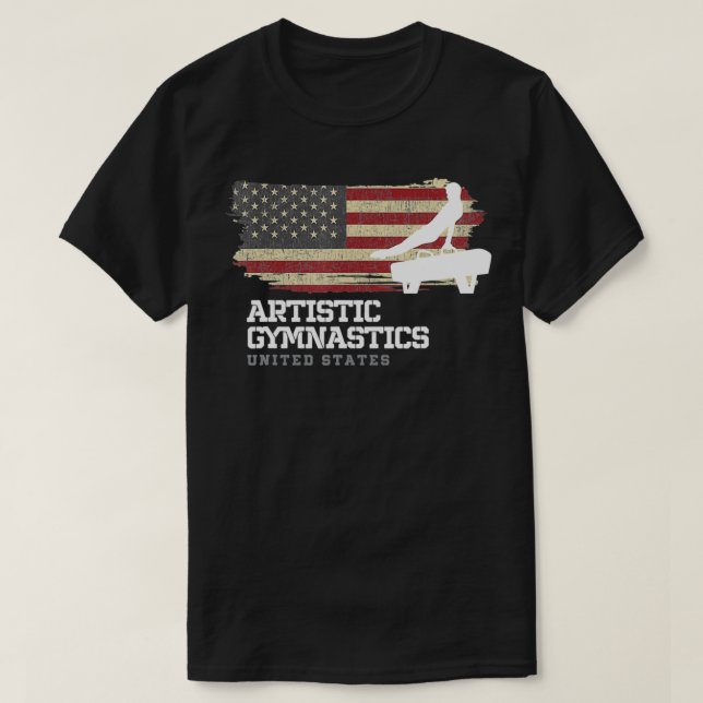 Camiseta Ginástica Artista de Sinalizador Americano (Frente do Design)