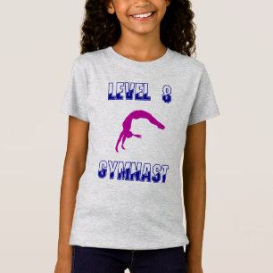 Camiseta ginástica Azul de ginástica e Magenta de Nível