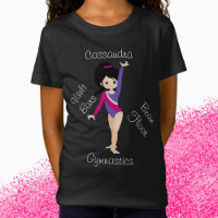 Ginástica Cabelo Negro, Olhos Azuis, Leotard Roxo