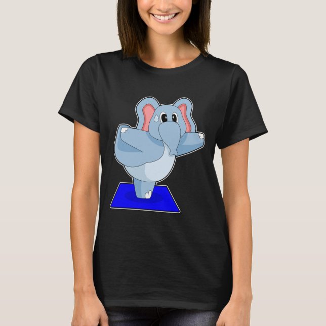 Camiseta ginástica da Malhação de Elefante Yoga (Frente)