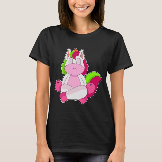 Camiseta ginástica da Meditação de Yoga Unicorn (Frente)