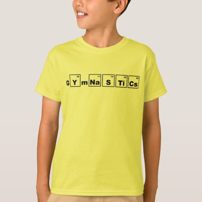 Camiseta Ginástica da mesa periódica (Frente)