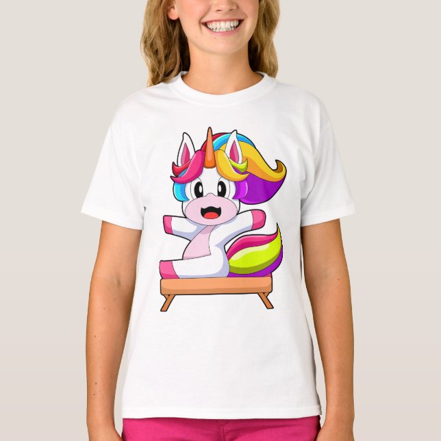 Camiseta Ginástica de Academia de Treino de Unicórnio (Frente)