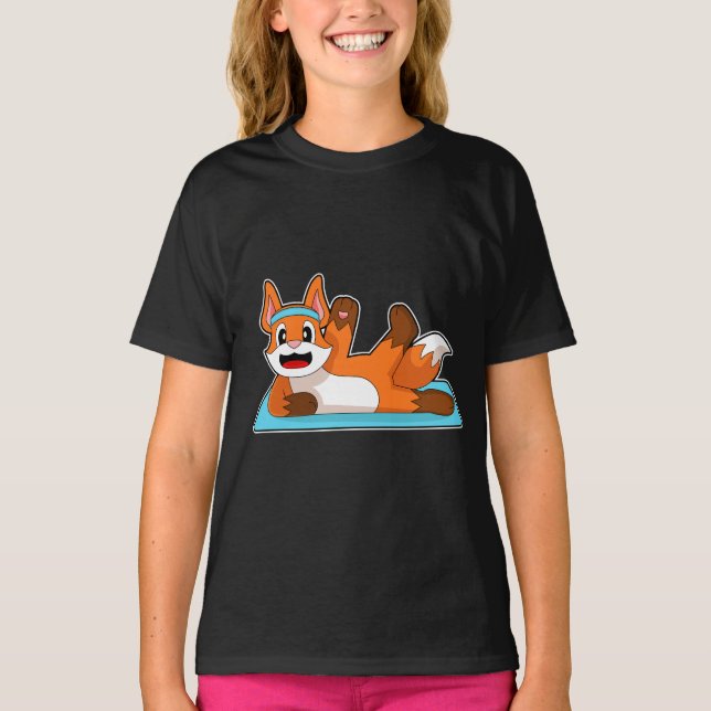 Camiseta Ginástica de Academia de Yoga de Raposa (Frente)