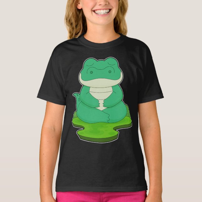 Camiseta Ginástica de Malhação de Yoga Crocodilo (Frente)