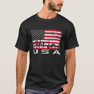 Camiseta ginástica EUA Vintage American Flag T Shirt