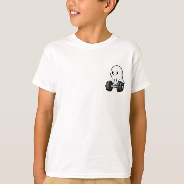 Camiseta Ginástica Fantasma Levantamento de Peso Crianças (Frente)