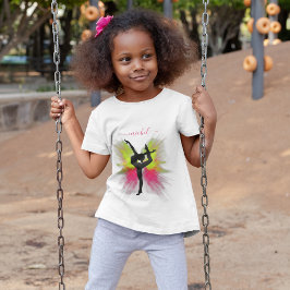 Camiseta Ginástica feminina com explosão de pó rosa e verde