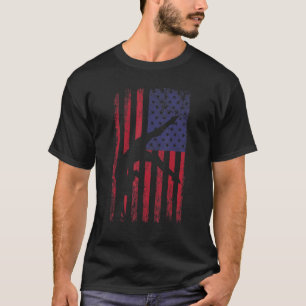 Camiseta ginástica ginástica ginástica bandeira dos EUA tre