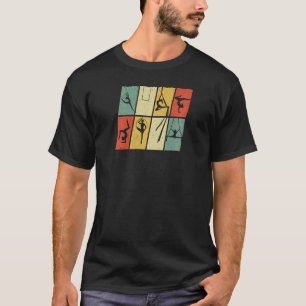 Camiseta Ginástica Gráfica Retrorística das Mulheres Acroba