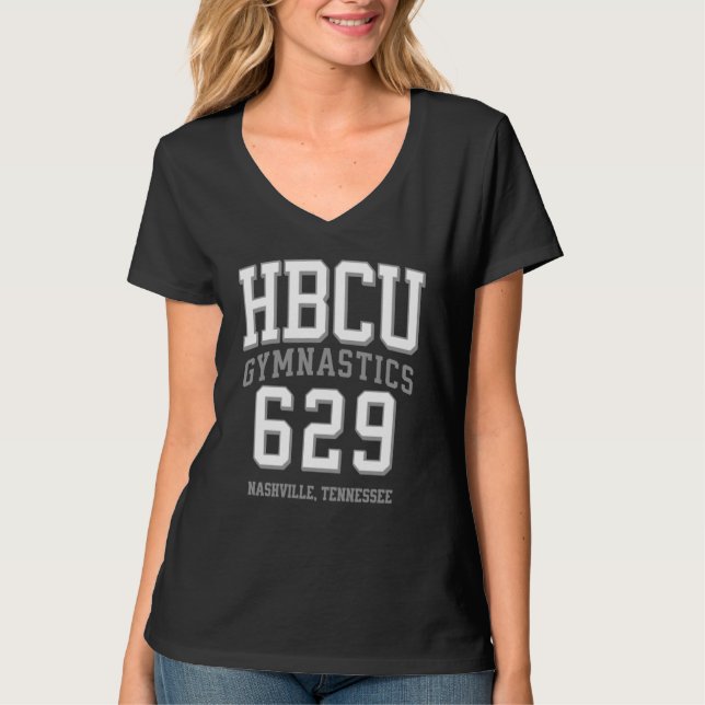 Camiseta Ginástica HBCU Código de Área 629 Nashville TN (Frente)