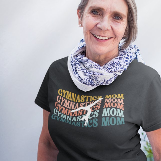Camiseta Ginástica Mamãe Handstand Retro Wave Typografia (Criador carregado)