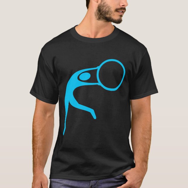 Camiseta Ginástica Rítmica Figura - Azul-Céu (Frente)