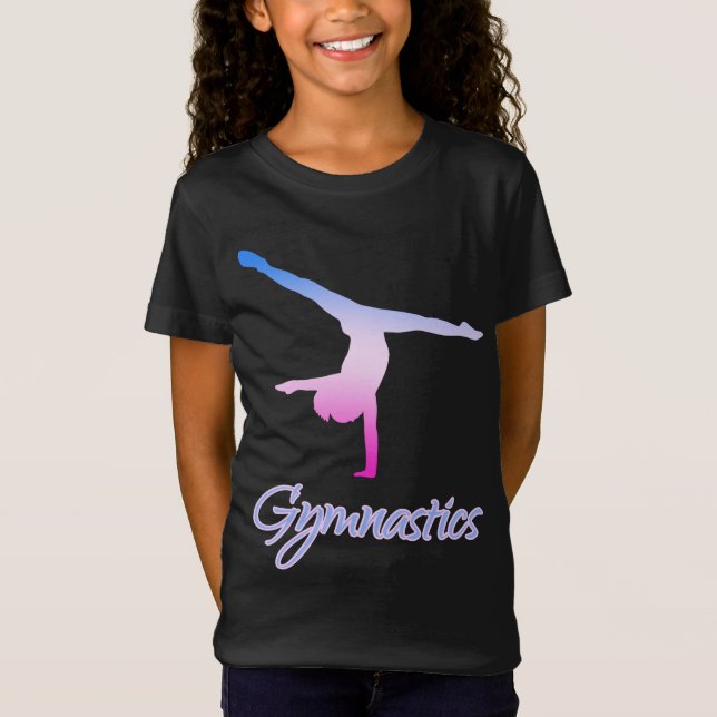 Camiseta Ginástica Roda Pastel Cor-de-rosa Púrpura Azul (Frente)