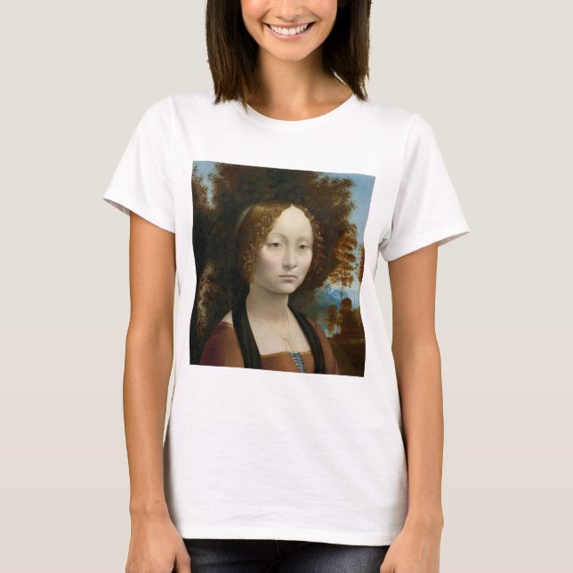Camiseta Ginevra de Benci by Leonardo da Vinci (Frente)