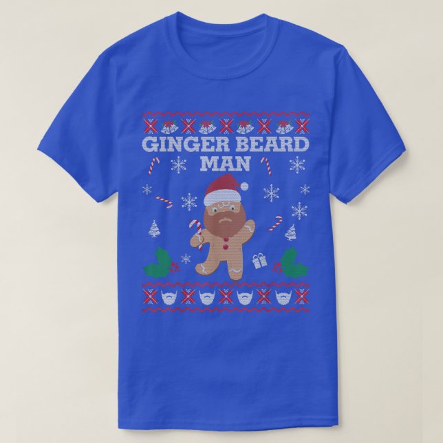 Camiseta Ginger Beard Man Funny Ugly Christmas Sweater Gift (Frente do Design)