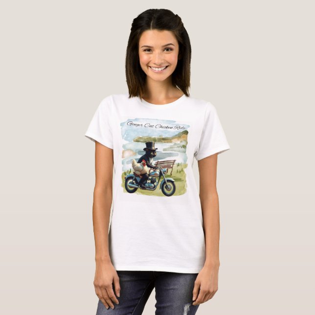 Camiseta Ginger Cat Chicken Ride (Frente Completa)