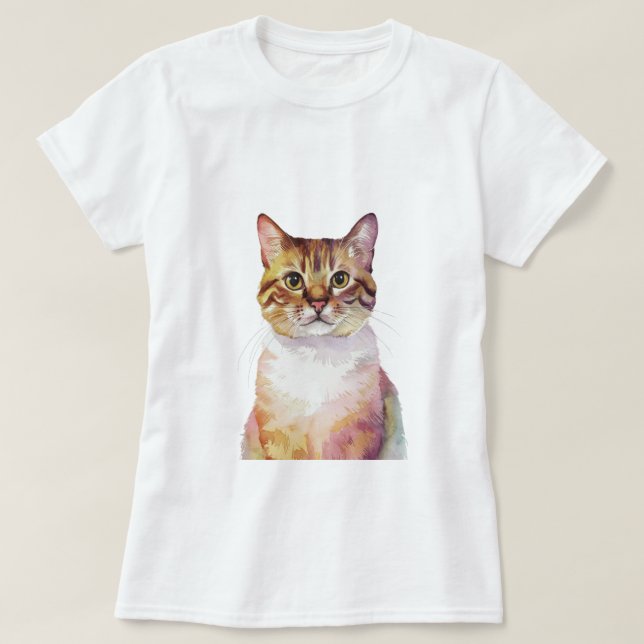 Camiseta Ginger Cat Minimalista Inspirada (Frente do Design)