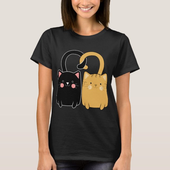 Camiseta Ginger Ginger Ginger Black Kitten Dia de os namora (Frente)