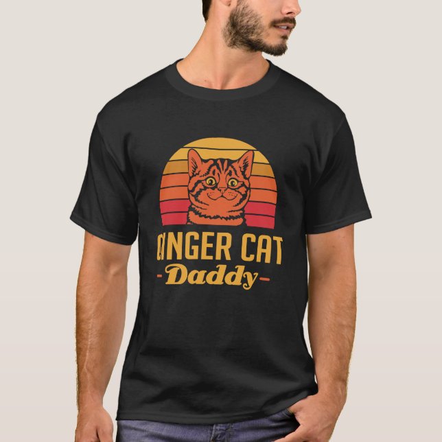 Camiseta Ginger Ginger Pai Laranja Tabby Gatinho Felino (Frente)