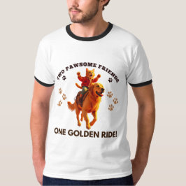 Camiseta Ginger Ginger Riding Ouro Retriever_Realístico
