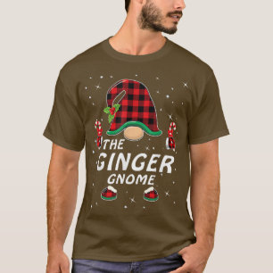 Camiseta Ginger Gnomo Buffalo Xadrez Matching Family Christ