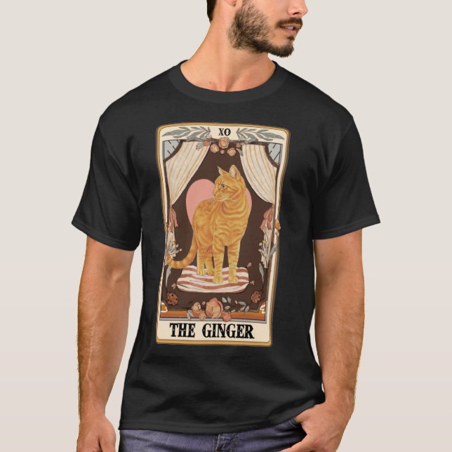 Camiseta Ginger Tarot Card Ginger Tabby Cat Ginger (Frente)