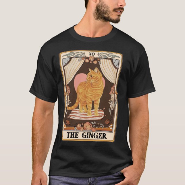 Camiseta Ginger Tarot Card Ginger Tabby Cat Ginger (Frente)