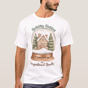 Camiseta Gingerbird House Natal Snow Globe