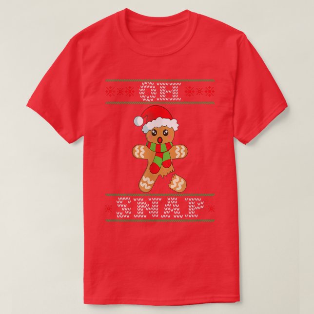 Camiseta Gingerbird Man Gift Oh Snap Christmas Ugly Sweat (Frente do Design)