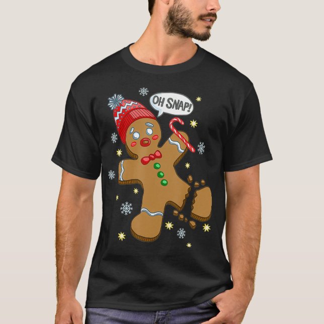 Camiseta Gingerbird Man Oh Snap Christmas  (Frente)
