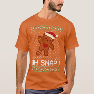 Camiseta Gingerbird Man Oh Snap Christmas