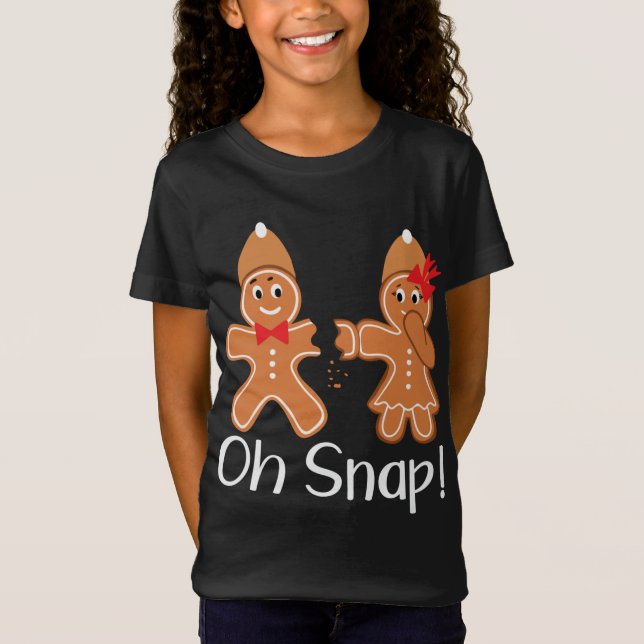 Camiseta Gingerbird Man Oh Snap Fundido Natal (Frente)