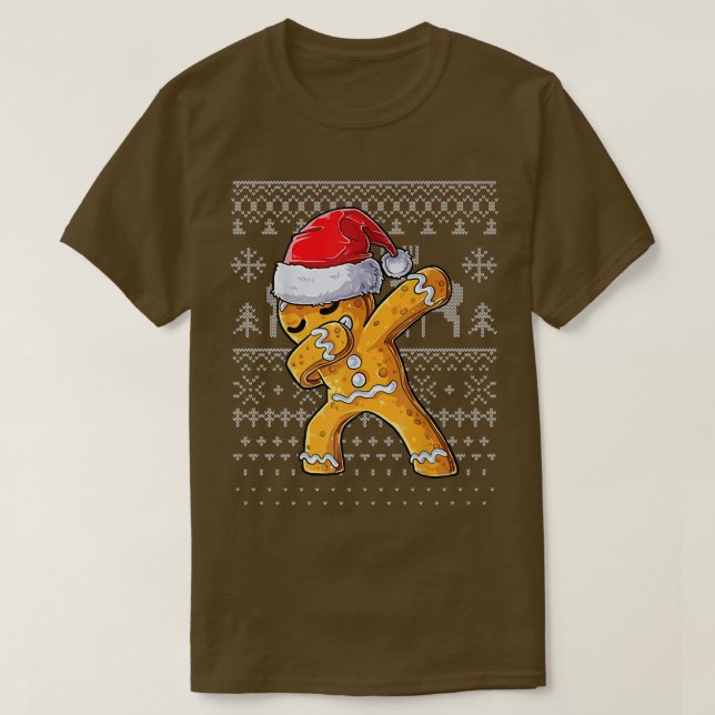 Camiseta Gingerbird Man Ugly Christmas Sweater Gingerdab D (Frente do Design)